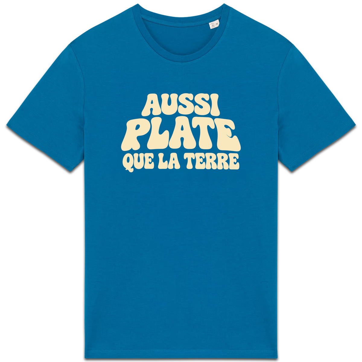 T-shirt Aussi plate que la Terre, coloris Bleu
