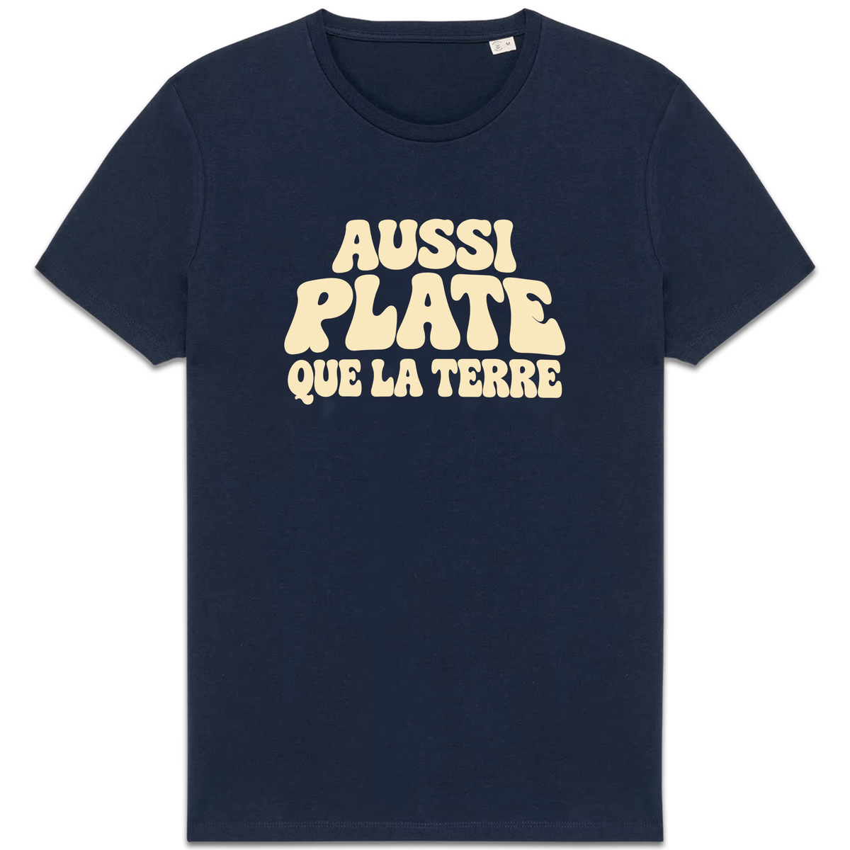 T-shirt Aussi plate que la Terre, coloris Marine