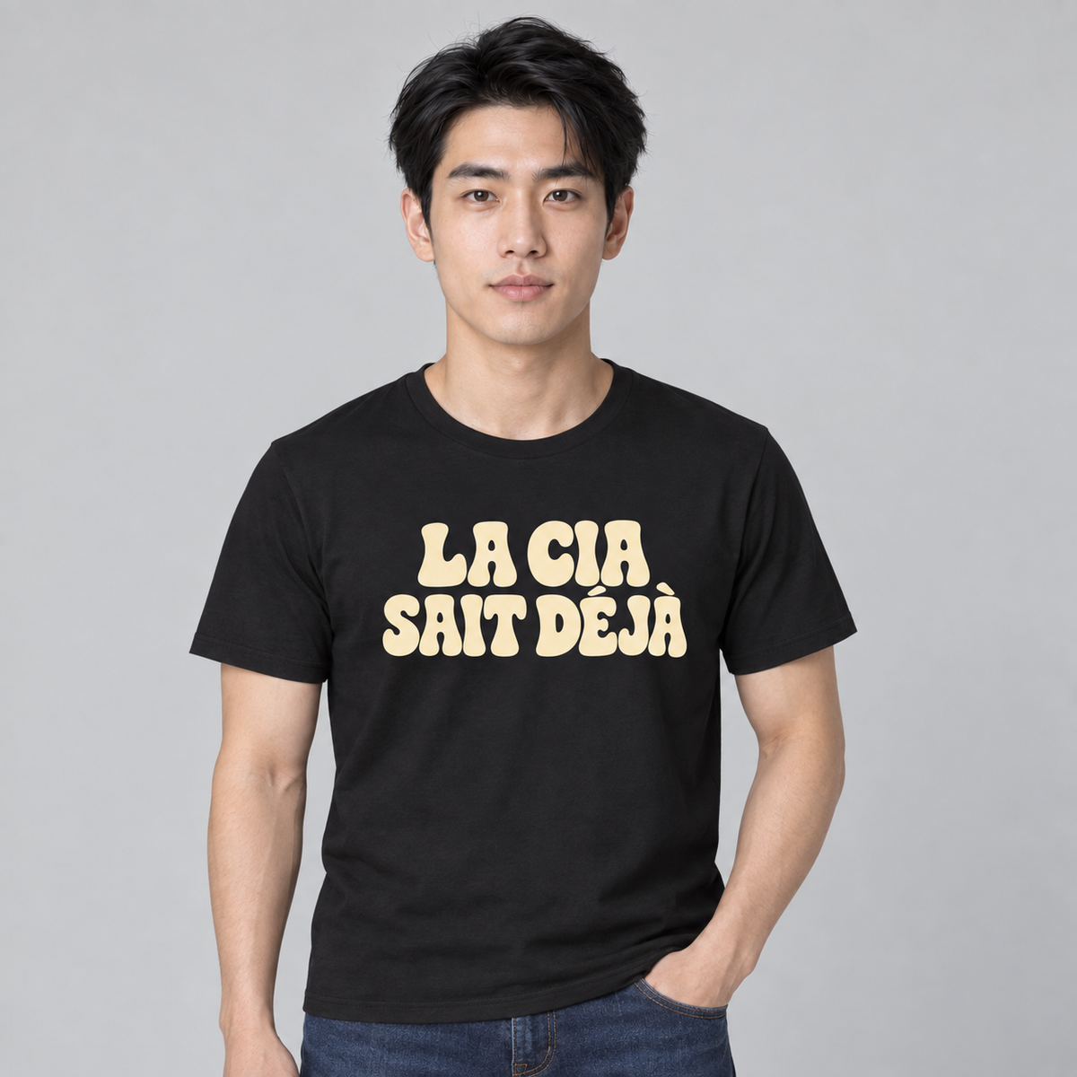 T-shirt La CIA sait déjà porté par H02, coloris noir