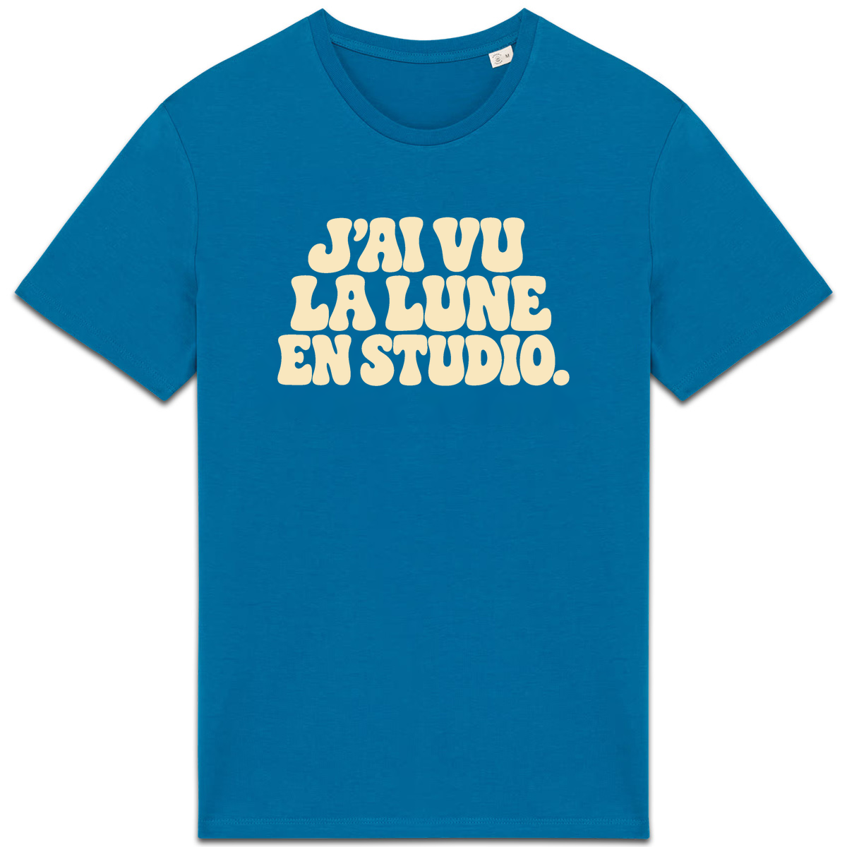 T-shirt J’ai vu la Lune. En studio., coloris bleu