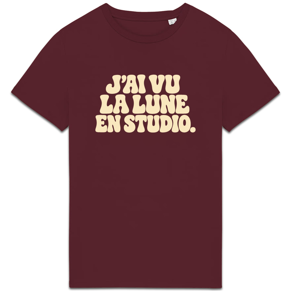 T-shirt J’ai vu la Lune. En studio., coloris bordeaux