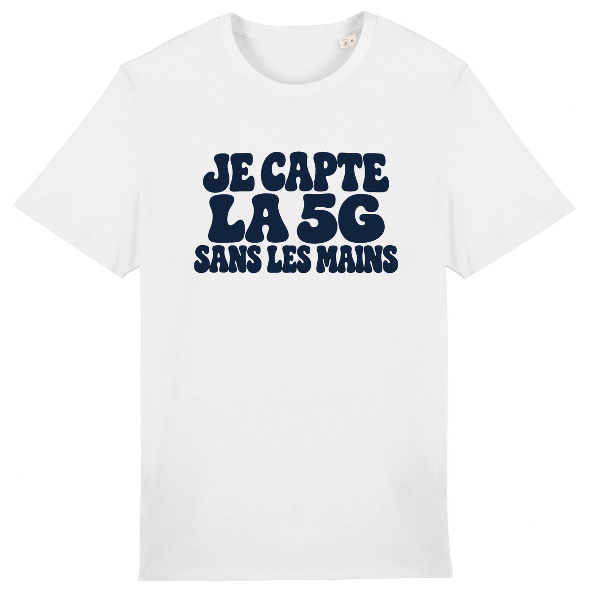 T-shirt Je capte la 5G sans les mains, coloris blanc