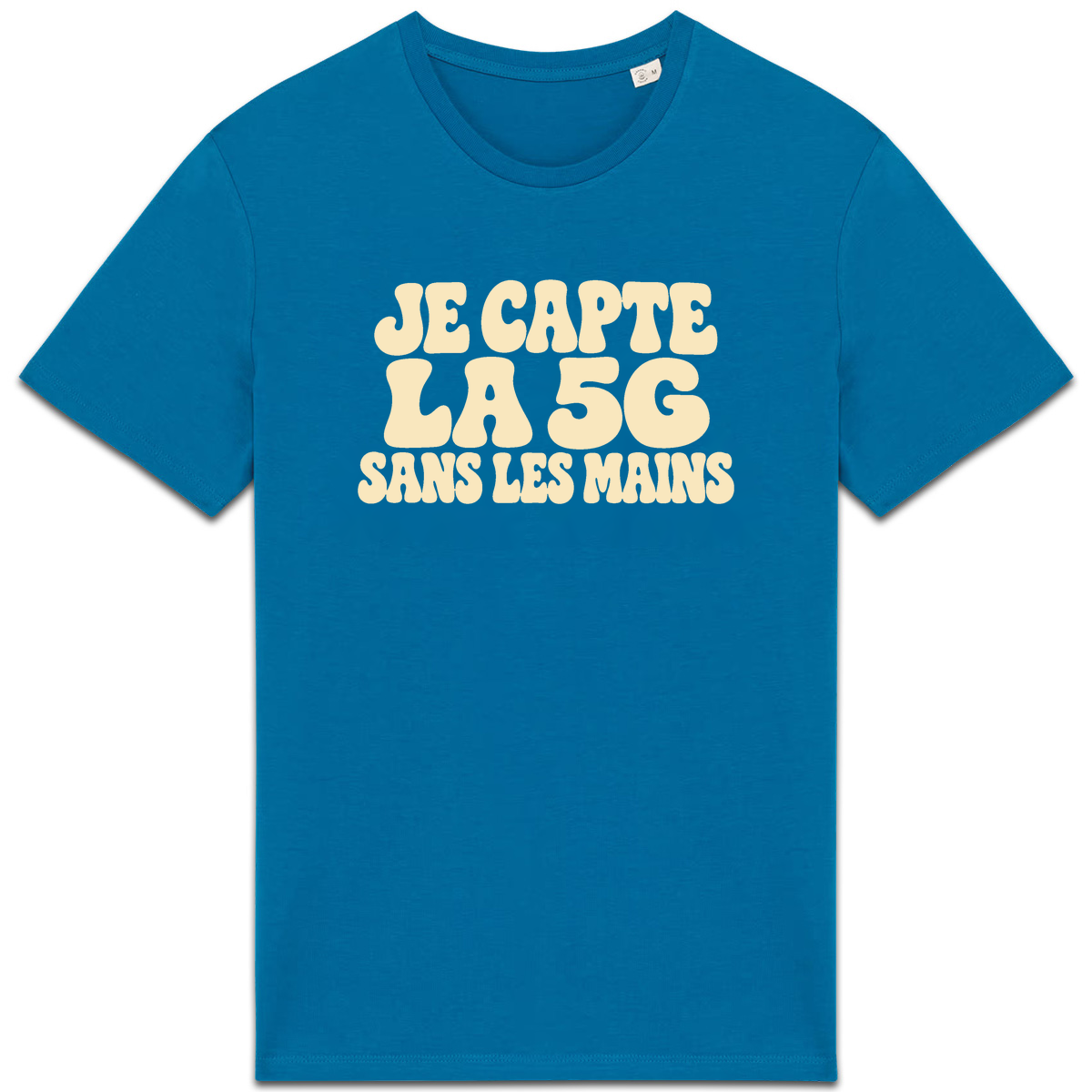 T-shirt Je capte la 5G sans les mains, coloris bleu