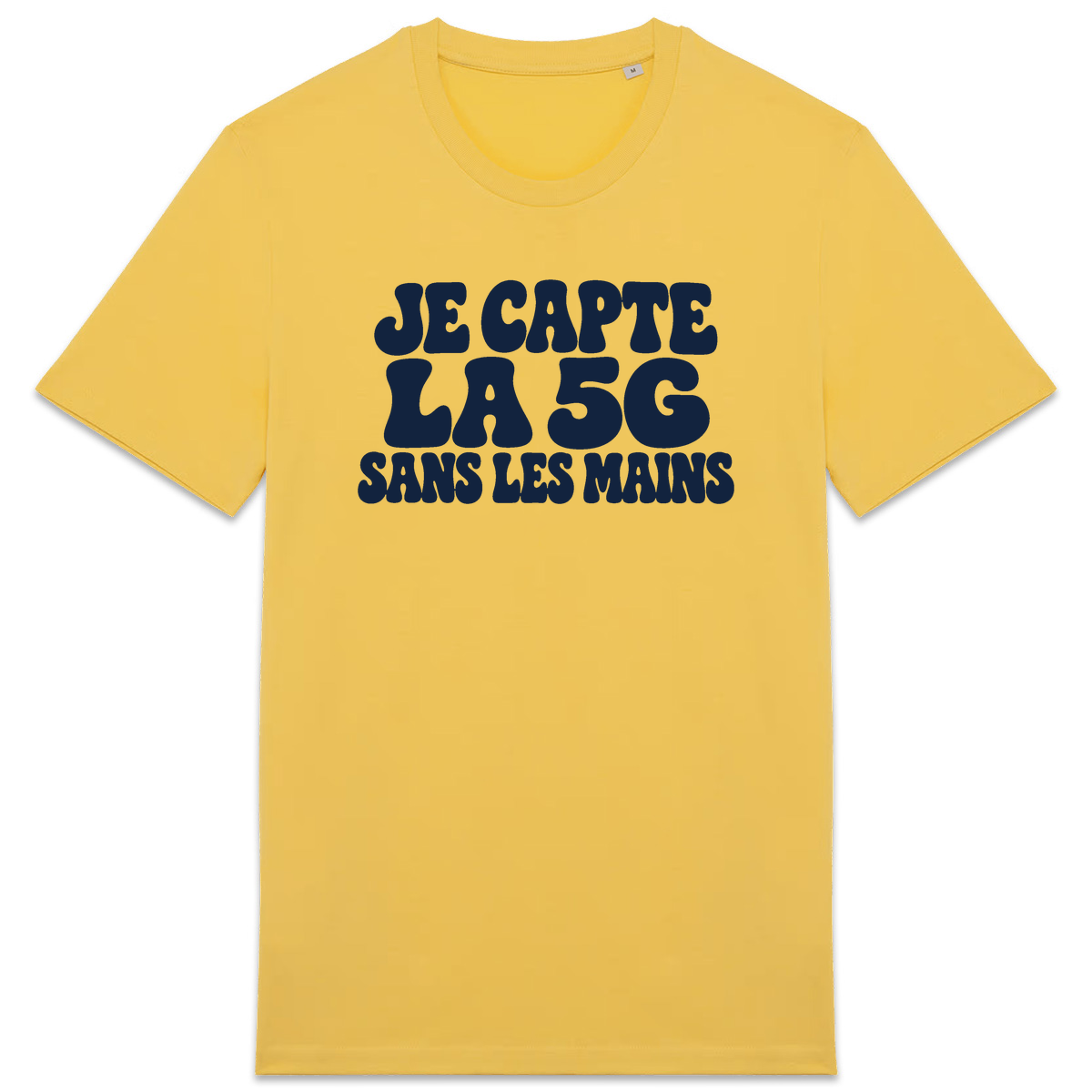 T-shirt Je capte la 5G sans les mains, coloris jaune