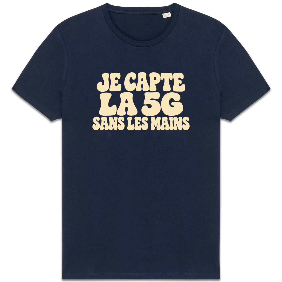 T-shirt Je capte la 5G sans les mains, coloris marine