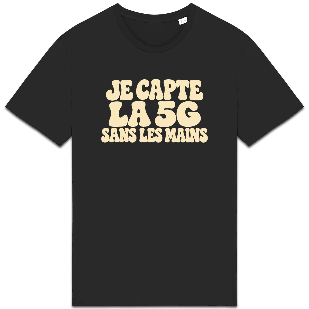 T-shirt Je capte la 5G sans les mains, coloris noir