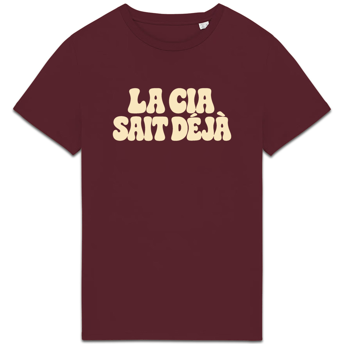 T-shirt La CIA sait déjà, coloris bordeaux