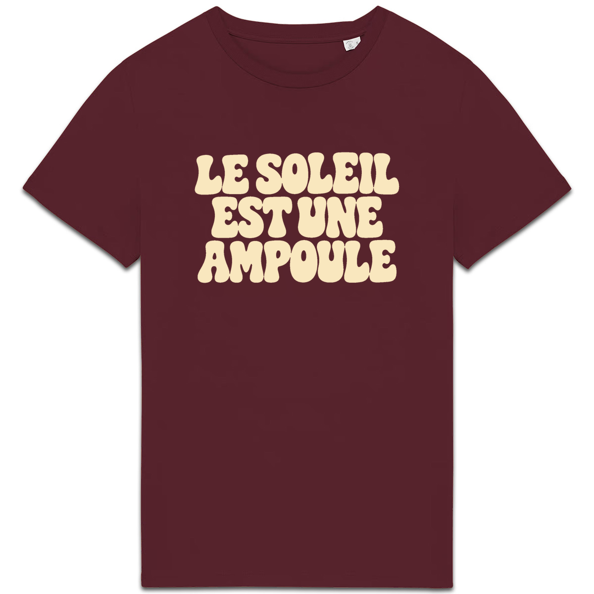 T-shirt Le Soleil est une ampoule, coloris bordeaux