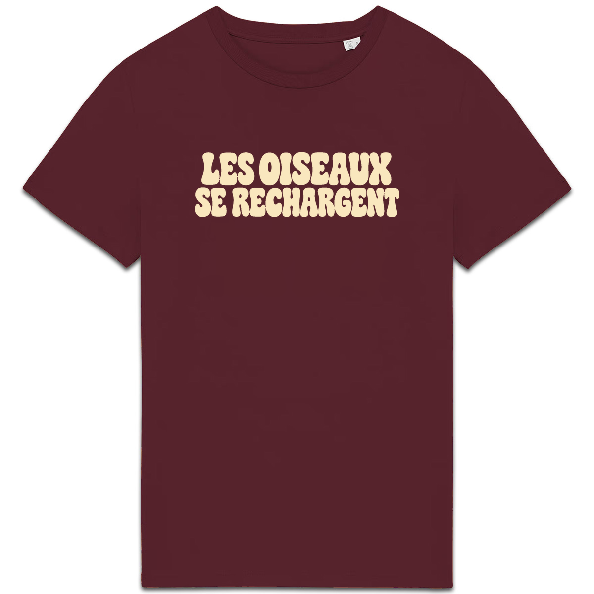 T-shirt Les oiseaux se rechargent, coloris bordeaux