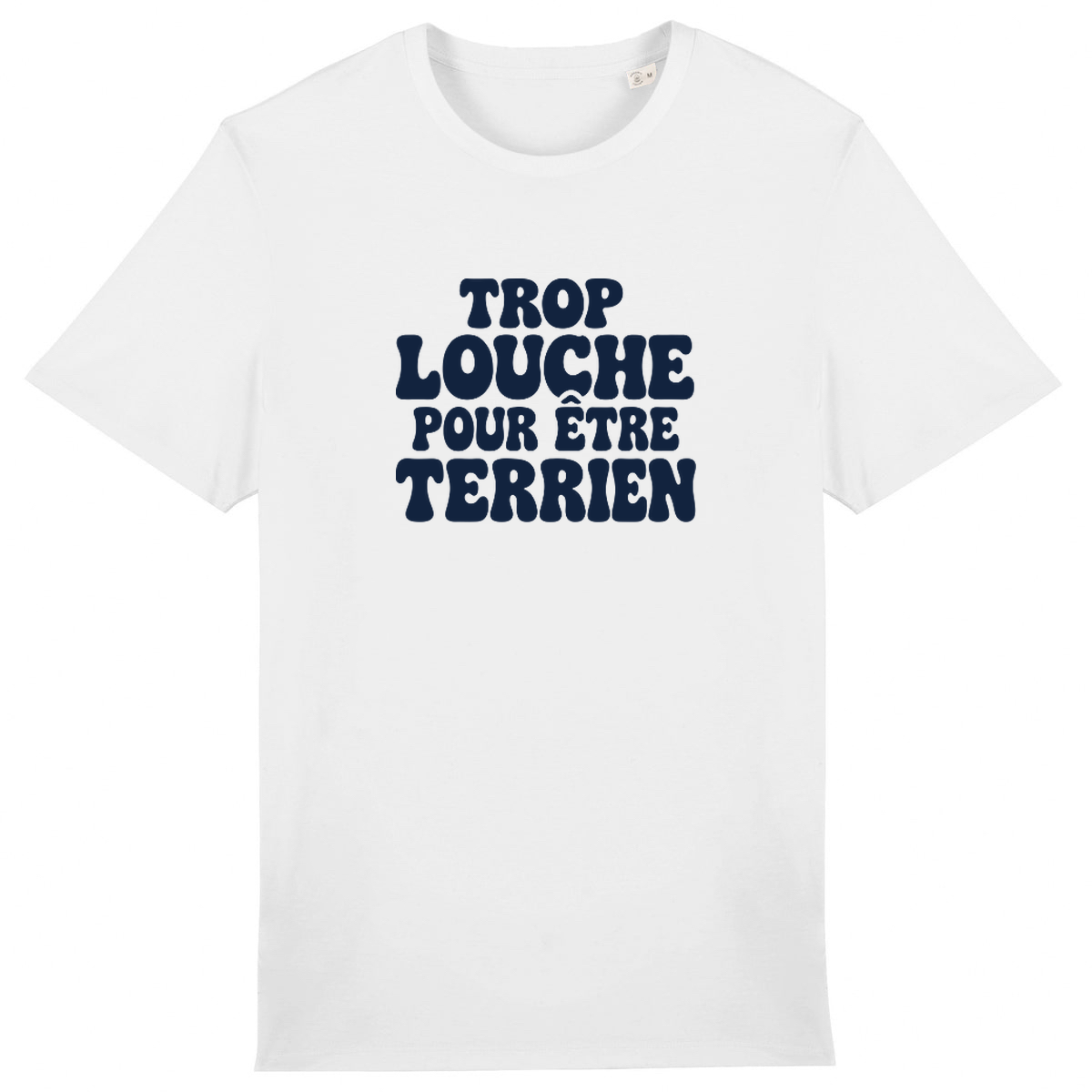 T-shirt « Trop louche pour être terrien » – Blanc