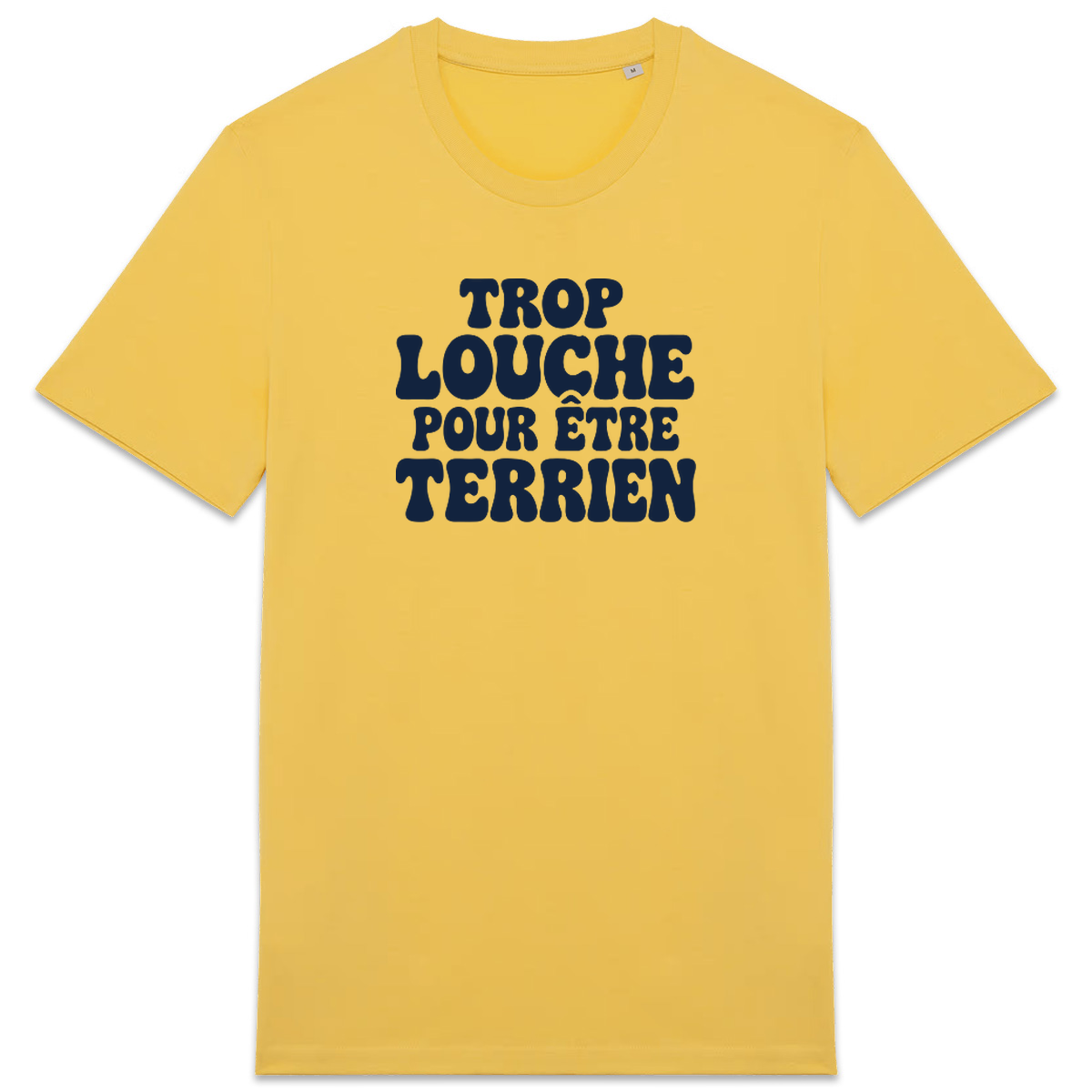 T-shirt « Trop louche pour être terrien » – Jaune
