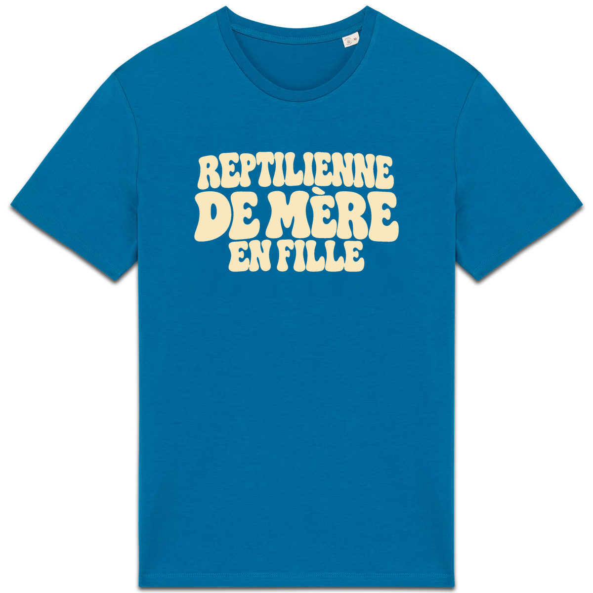 T-shirt Reptilienne de mère en fille, coloris bleu