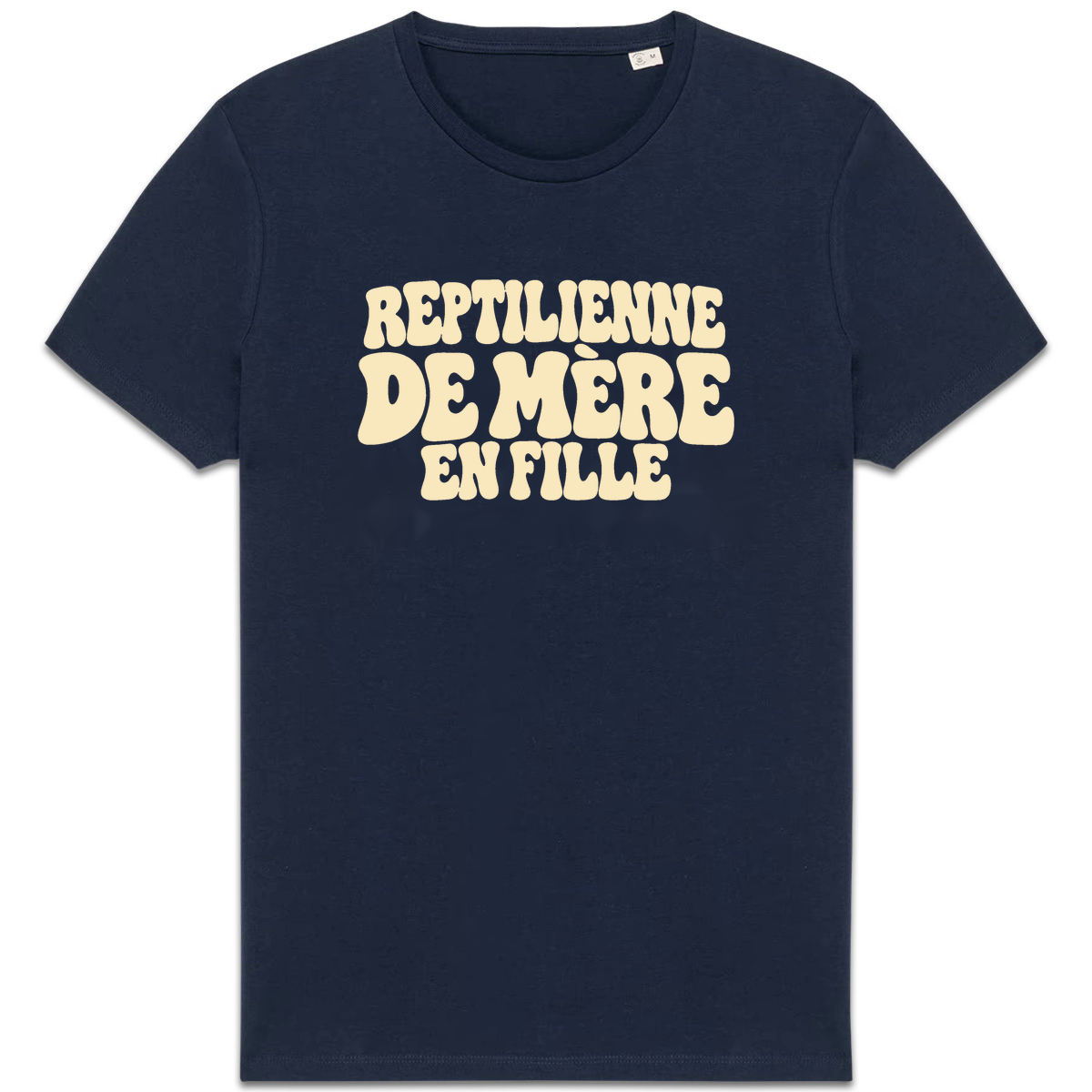 T-shirt Reptilienne de mère en fille, coloris marine