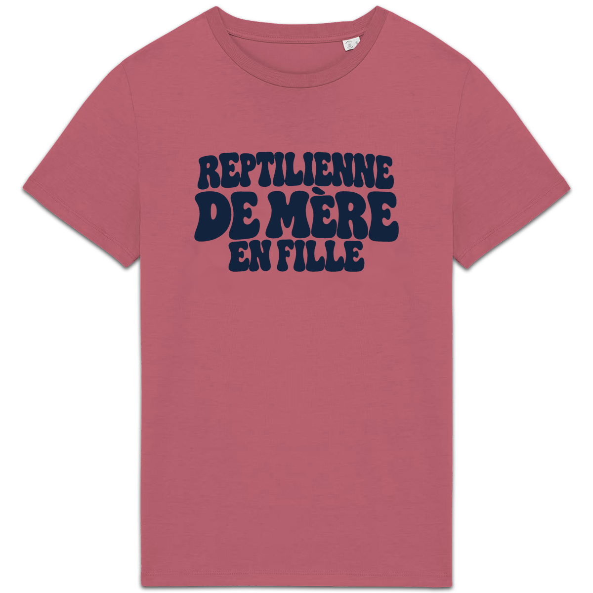 T-shirt Reptilienne de mère en fille, coloris rose