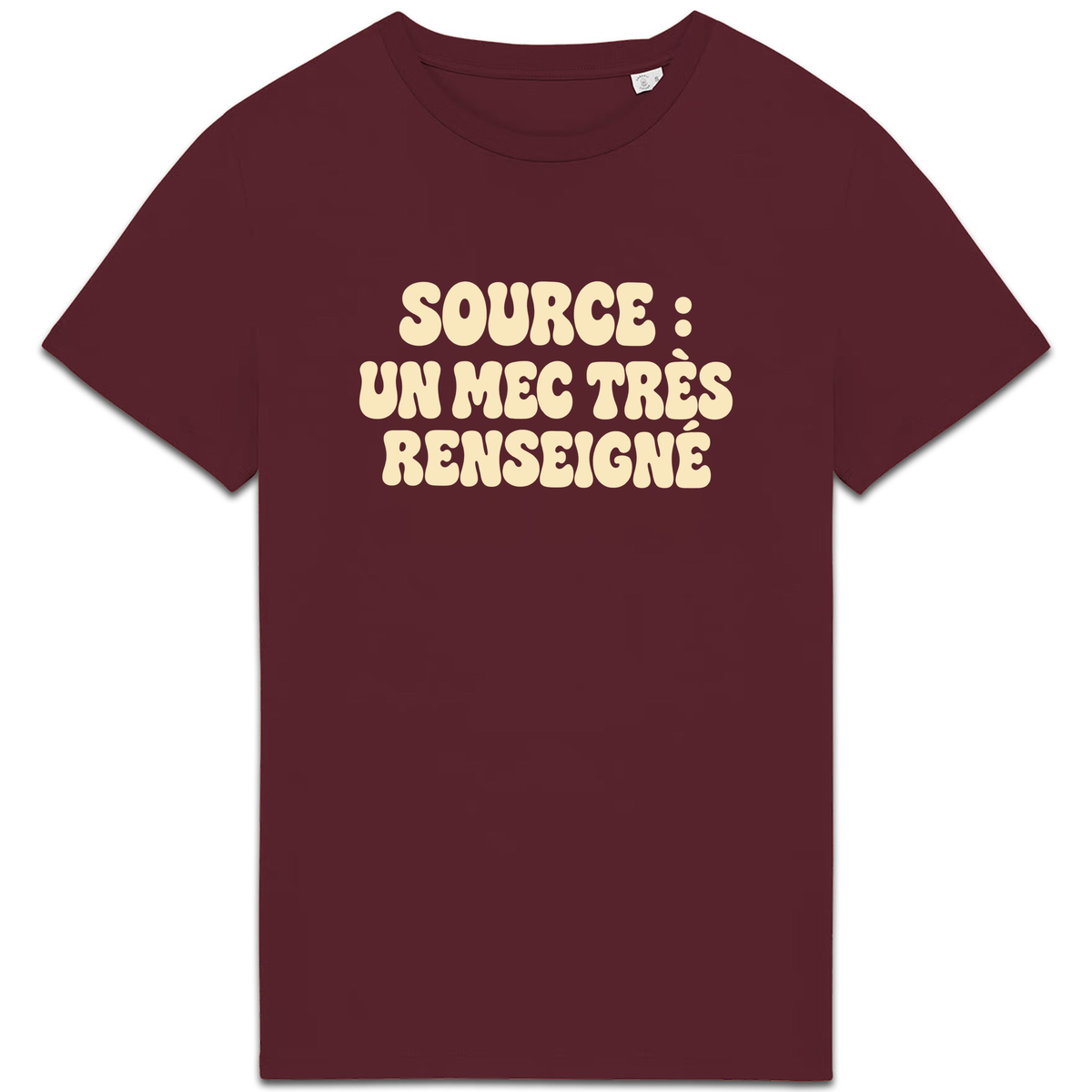 T-shirt Source : un mec très renseigné, coloris Bordeaux