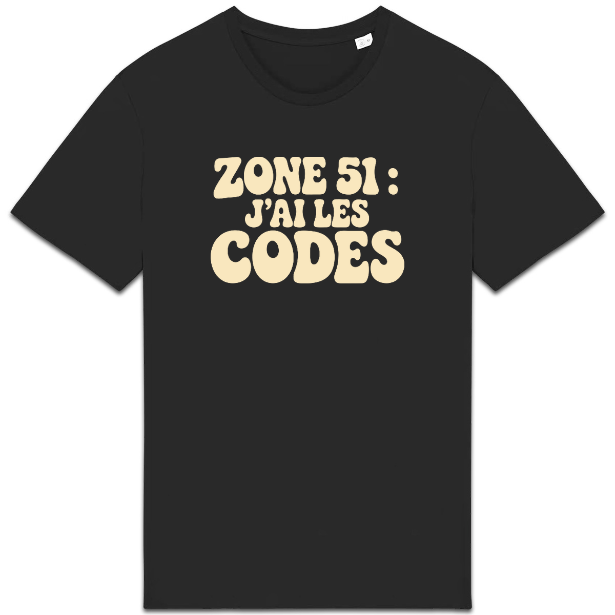 T-shirt « Zone 51 : J’ai les codes » – Noir